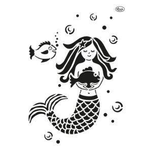 Stencil Viva Decor, γοργόνα(mermaid) 21*29cm(A4)