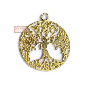 Μεταλλικό διακοσμητικό κρεμαστό δέντρο της ζωής, χρυσό 3,5cm