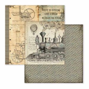 Χαρτί scrapbooking, Stamperia steam train 31,2*30,3cm