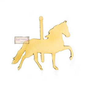 Ξύλινo διακοσμητικό άλογο με κοντάρι (carrusel), 10*8,5cm