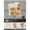 Κατασκευή(3d puzzle) ξύλινο σπίτι με μπαλκόνι, 15,8*17,5*19,5cm