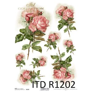 Ριζόχαρτο ITD για decoupage,Τριαντάφυλλα  29*21cm