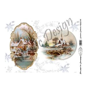 Ριζόχαρτο Artistic Design για decoupage, Χειμερινό τοπίο 21*29cm