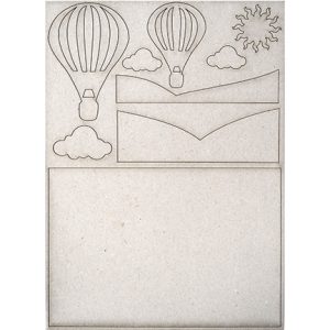 Διακοσμητικό χαρτόνι chipboard hot air balloon, 16*22,5cm