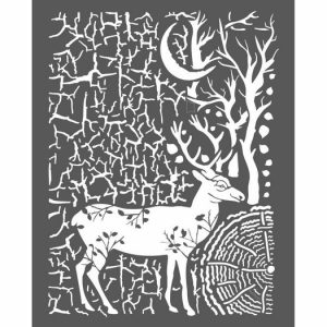 Thick stencil Stamperia, cosmos deer and bark 20*25cm