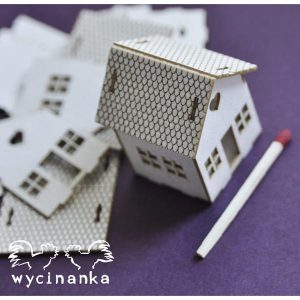 Διακοσμητικό χαρτόνι chipboard 3d houses mini, 3,1*3,2*4cm-3τεμ