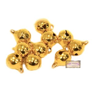 Κουδουνάκι μεταλλικό χρυσό, 1cm-10τεμ
