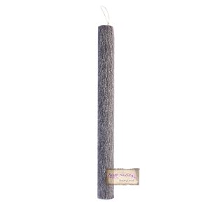 Χειροποίητη ξυστή αρωματική στρογγυλή λαμπάδα, γκρι 29*2,7cm