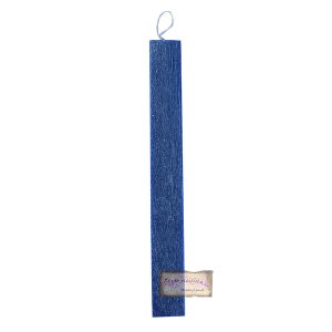 Χειροποίητη ξυστή αρωματική πλακέ λαμπάδα, μπλε 28,8*3,5*2cm