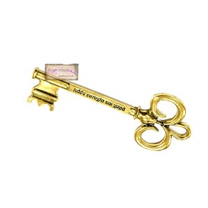 Κλειδί μεταλλικό αντικέ χρυσό με ευχές, 2,8*7,8cm