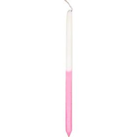Λαμπάδα κλασική δίχρωμη ροζ-λευκό, 40cm