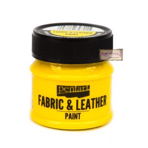 Χρώμα για ύφασμα και δέρμα Pentart, yellow 50ml