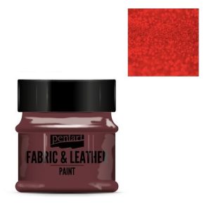 Χρώμα για ύφασμα και δέρμα Pentart, glittering red 50ml