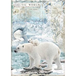 Ριζόχαρτο Stamperia για decoupage, artic world polar bears 29*21cm