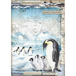 Ριζόχαρτο Stamperia για decoupage, artic penguins 29*21cm