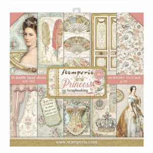 Χαρτιά scrapbooking princess Stamperia, 10τεμ-30,5*30,5cm