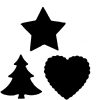Κοπτικό αστέρι-καρδιά-έλατο, 1,6cm-3τεμ