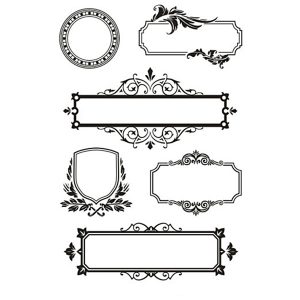 Σφραγίδα σιλικόνης(clear stamp), frames with ornaments 11*15,5cm