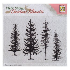 Nellie's choice clear stamp(σφραγίδα), pine trees 10,5*8cm
