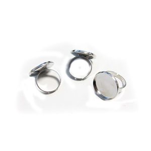 Βάση(καστόνι)για δαχτυλίδι ασημί ρυθμιζόμενη, 2,5cm-3τεμ
