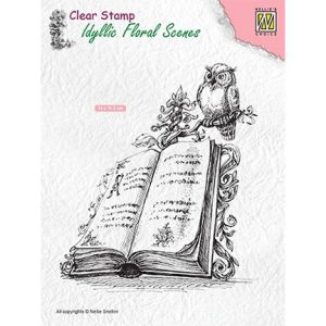 Nellie's choice clear stamp(σφραγίδα), book with owl 11*12cm