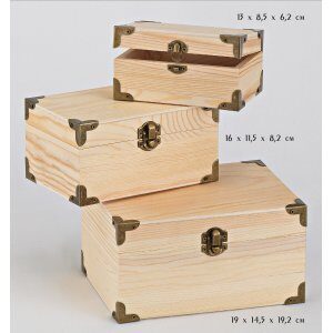Κουτί με κούμπωμα και γωνίες, 19*14,5, 16*11,5 και 13*8,5cm-3τεμ