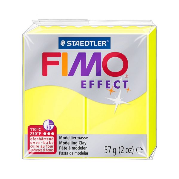 Fimo effect  57 gr, neon yellow (φωσφορίζει με blacklight)