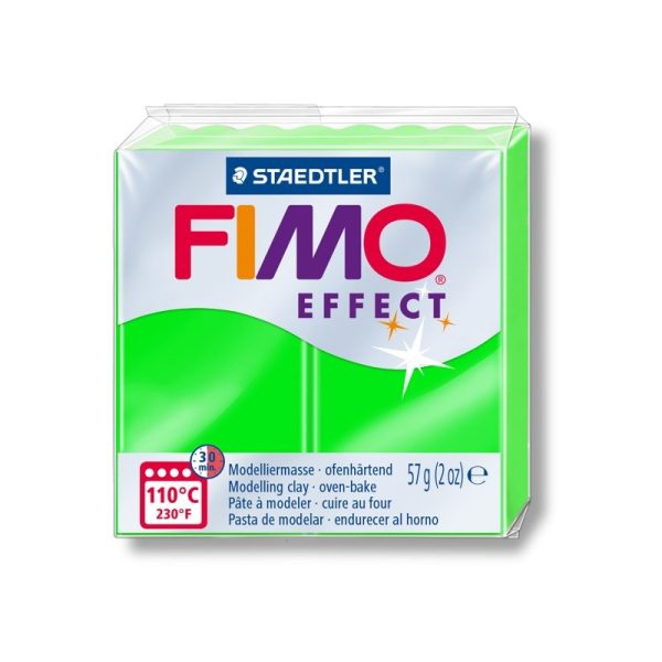 Fimo effect  57 gr, neon green (φωσφορίζει με blacklight)