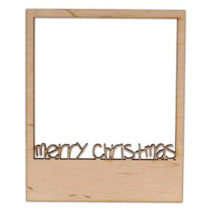 Polaroid κορνίζα ξύλινη, Merry Christmas 9*11cm