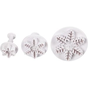 Cookie cutters with stamp, snowflake σετ 3τεμ