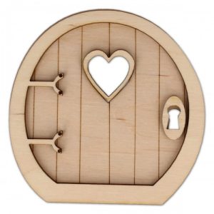 Πόρτα ξύλινη με καρδούλες 3d, 9,5*9,5cm
