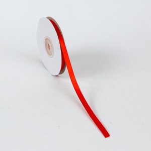Κορδέλα σατέν κόκκινη διπλής όψεως 6mm, 1m