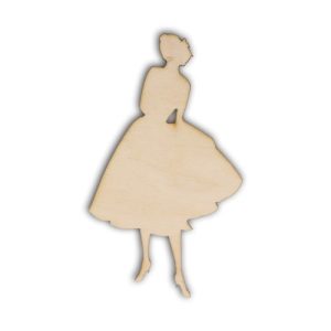 Ξύλινη γυναικεία φιγούρα με φόρεμα, 8,1*14cm,