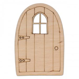 Πόρτα ξύλινη με παράθυρο, 6,5*9,5cm