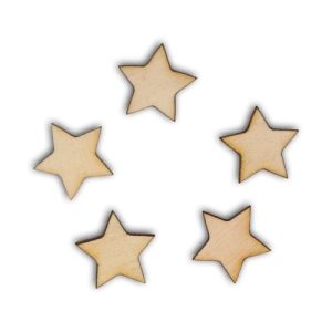 Αστέρια ξύλινα, 1,9*1,8cm - 5τεμ