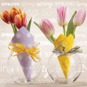 Χαρτοπετσέτα Daisy για decoupage, tulips in paper cones 33*33cm