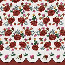 Χαρτοπετσέτα Maki για decoupage, poppies embroidery pattern 33*33cm