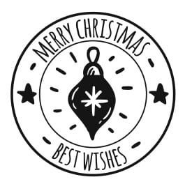 Σφραγίδα από καουτσούκ, Best wishes - Merry Christmas 2,5cm