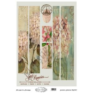 Ριζόχαρτο Artistic design για decoupage (για λαμπάδα), Flowers 30*42cm