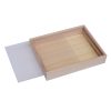 Κουτί ορθογώνιο ξύλινο με διάφανο καπάκι, 18*14*2,7cm
