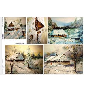 Ριζόχαρτο ITD για decoupage, painted winter landscapes 42*30cm