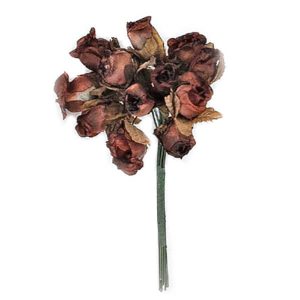Μπουμπούκι τριαντάφυλλο υφασμάτινο, μπορντό - 12τεμ