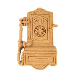 Ξυλόγλυπτο διακοσμητικό Τηλέφωνο αντίκα, 2,8*5cm