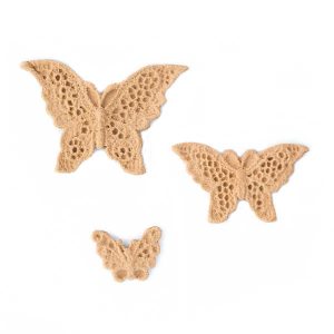 Ξυλόγλυπτο διακοσμητικό πεταλούδες, 3,5 & 6cm - 3τεμ