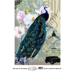 Ριζόχαρτο Artistic Design για decoupage, Peacock 21*29cm