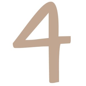 αριθμός, ξύλινος, 4, τέσσερα