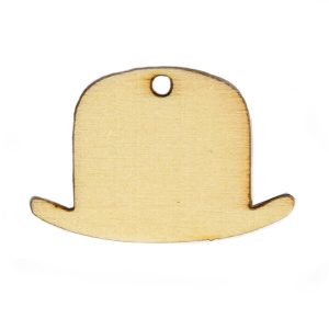 Ξύλινο διακοσμητικό καπέλο mini, 3*2cm-5τεμ