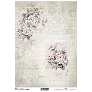 Ριζόχαρτο ITD για decoupage, flowers - vintage background 29*21cm