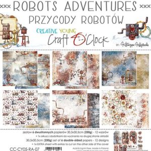 Χαρτιά scrapbooking robots adventures, Craft O'Clock 30,5*30,5cm-6+1τεμ
