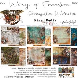 Χαρτιά scrapbooking wings of freedom, Craft O'Clock 30,5*30,5cm-6+1τεμ